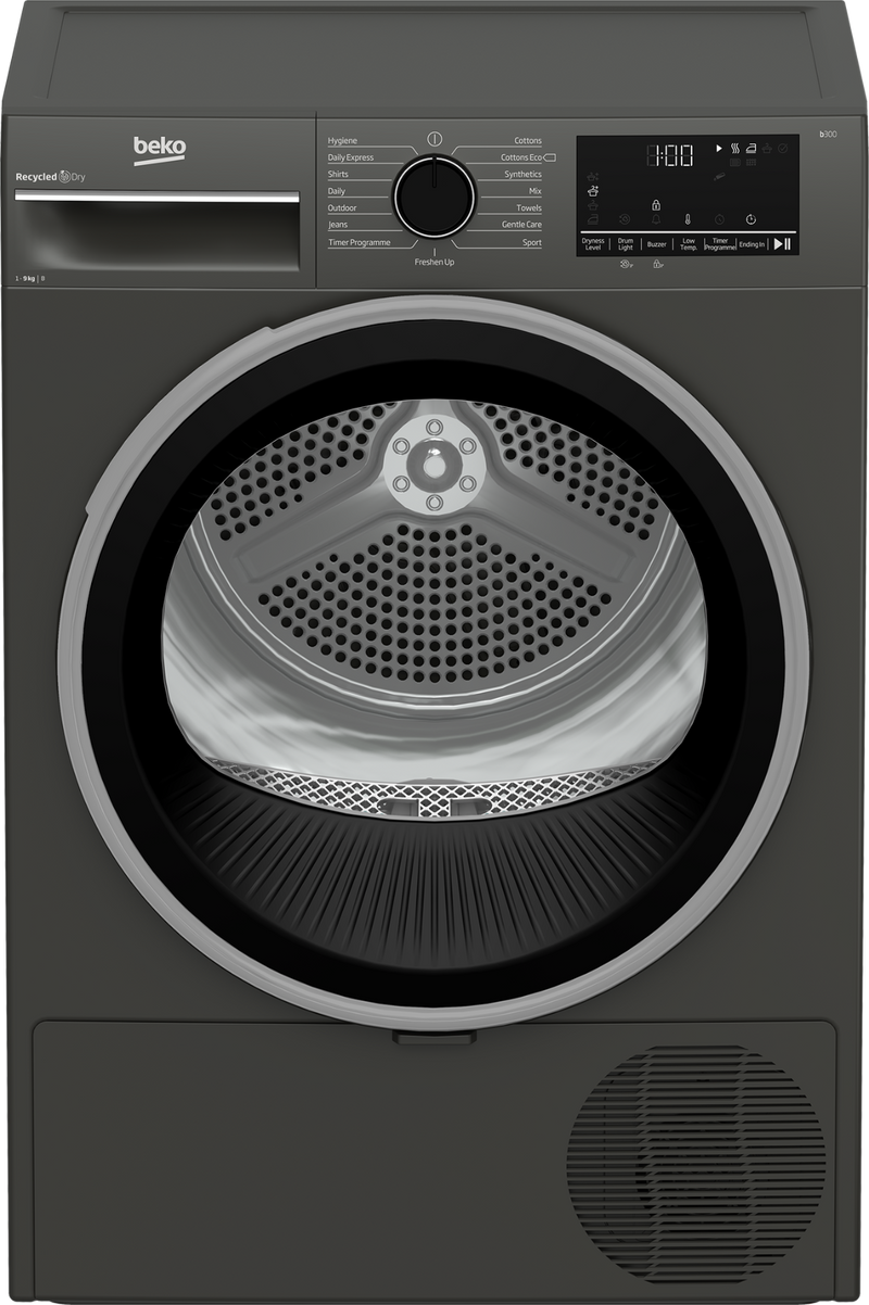 Beko 9kg Condenser Tumble Dryer Manhattan Grey B3T43113W-2