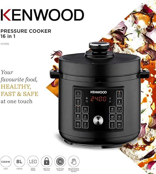 Kenwood 8L Pressure Cooker 16-in-1 Multifunctional Cooker Black PCM95.000BK-5