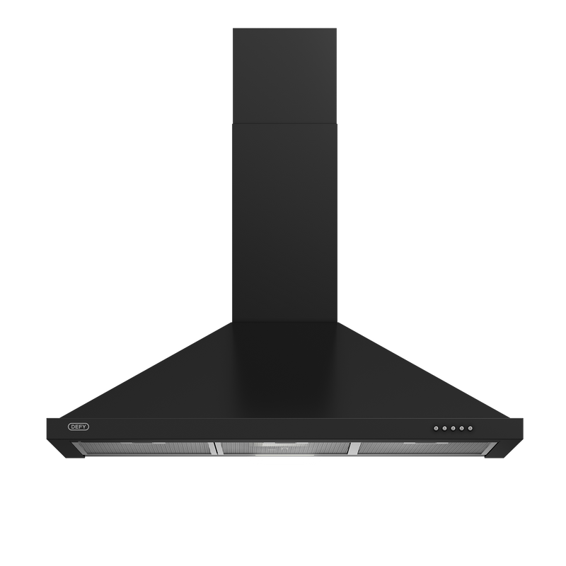 Defy 90cm Chimney Cookerhood Black DCH90CB-2