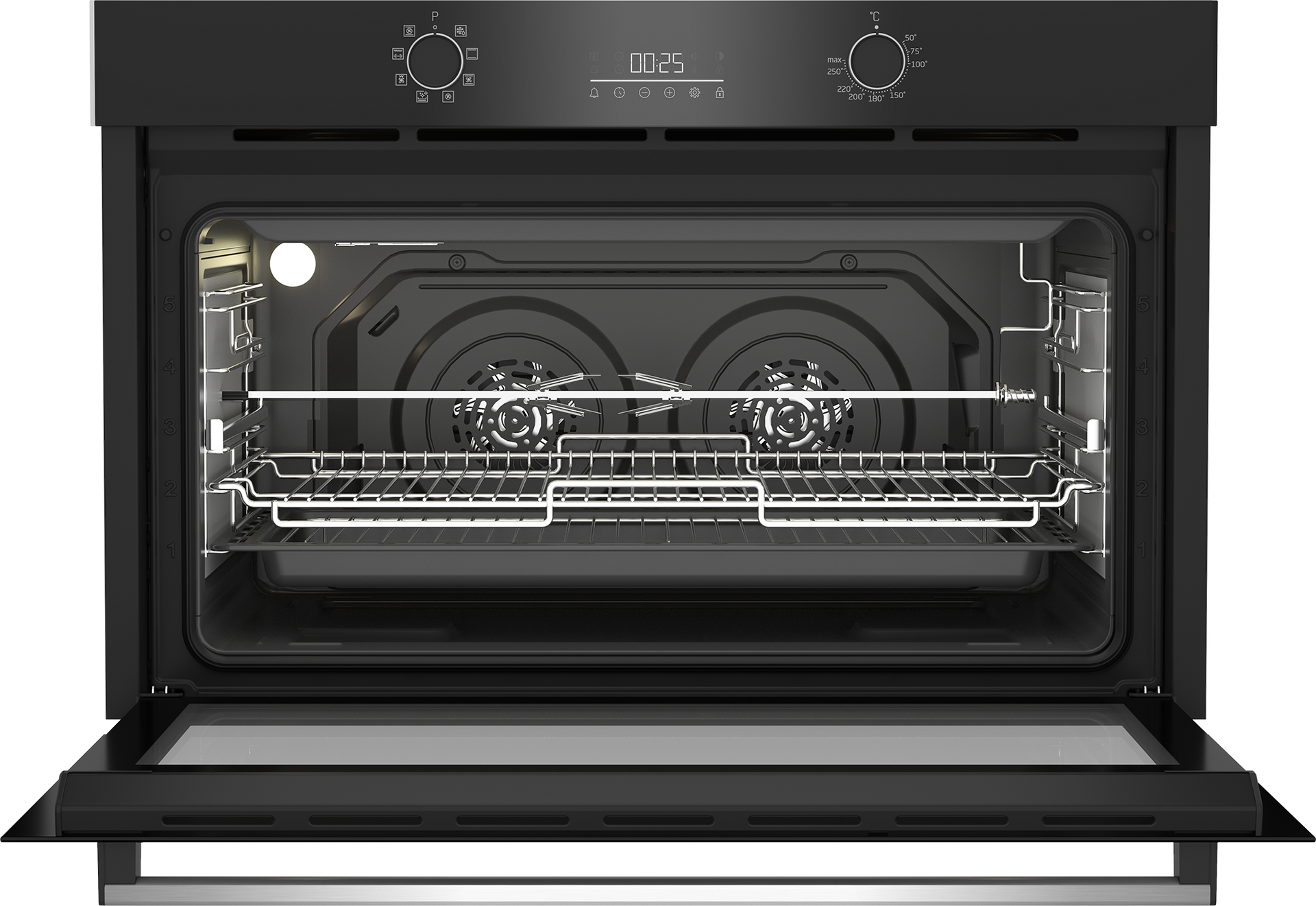 Beko 90CM Twin Fan Oven Black With Touch Control BBWMT12300XS