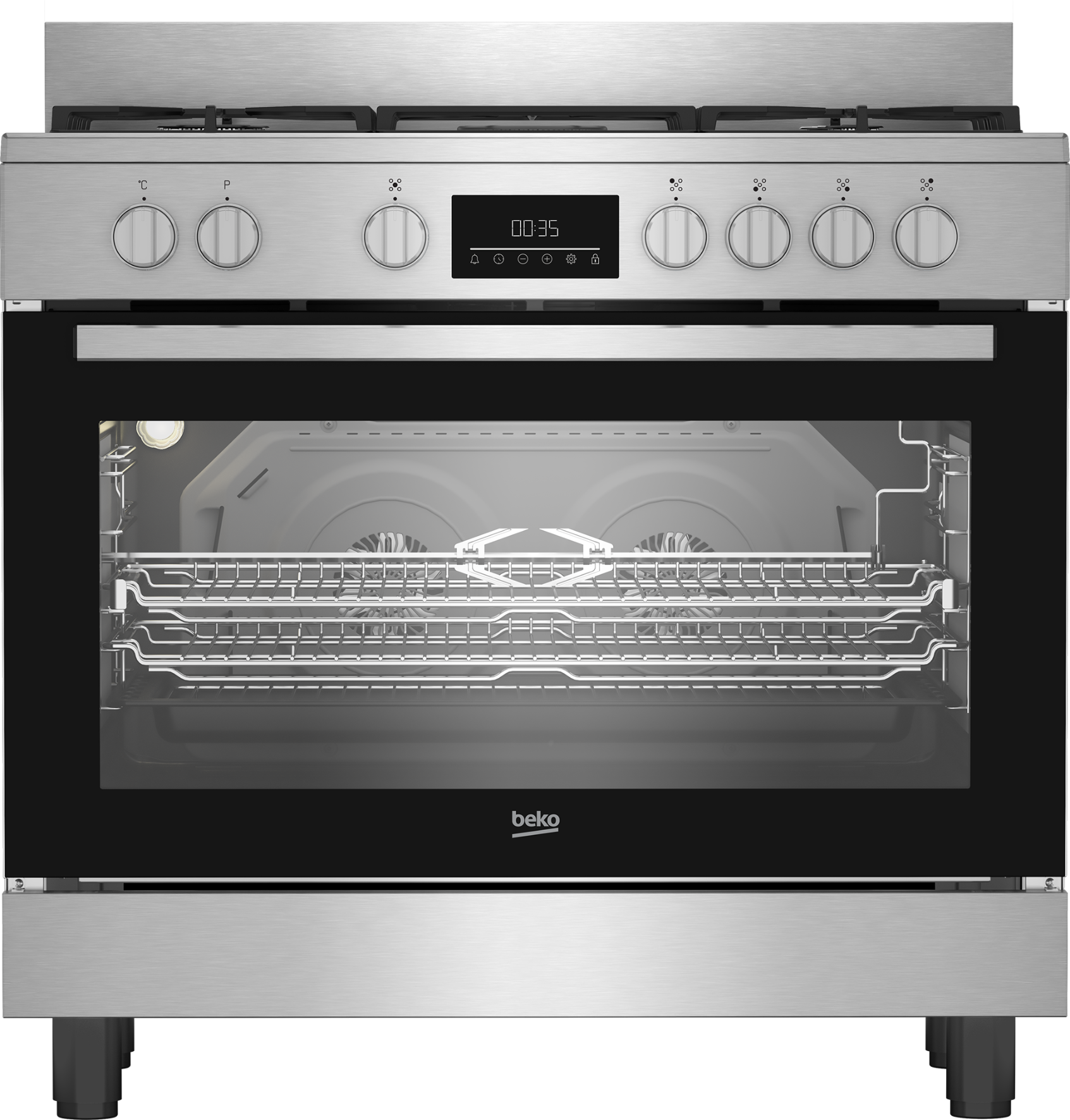 Beko Multifunction Twin Fan Gas/Electric Stove Stainless Steel BGTW11225EX-1