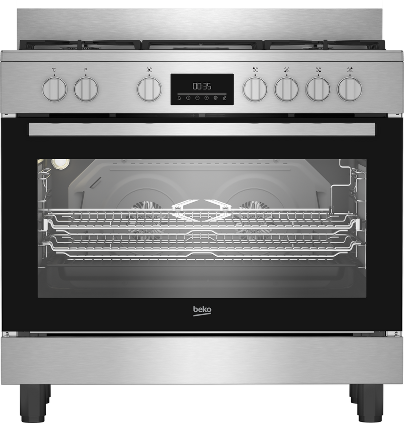 Beko Multifunction Twin Fan Gas/Electric Stove Stainless Steel BGTW11225EX-1