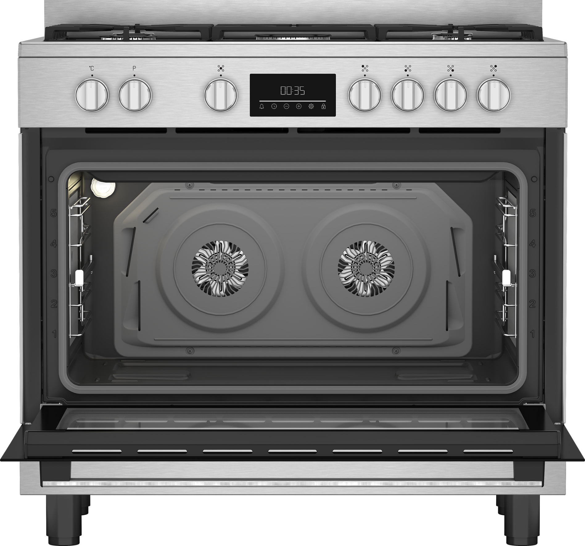 Beko Multifunction Twin Fan Gas/Electric Stove Stainless Steel BGTW11225EX