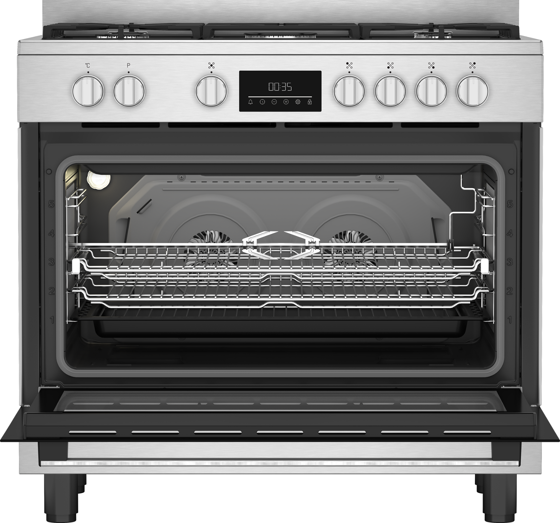 Beko Multifunction Twin Fan Gas/Electric Stove Stainless Steel BGTW11225EX-5
