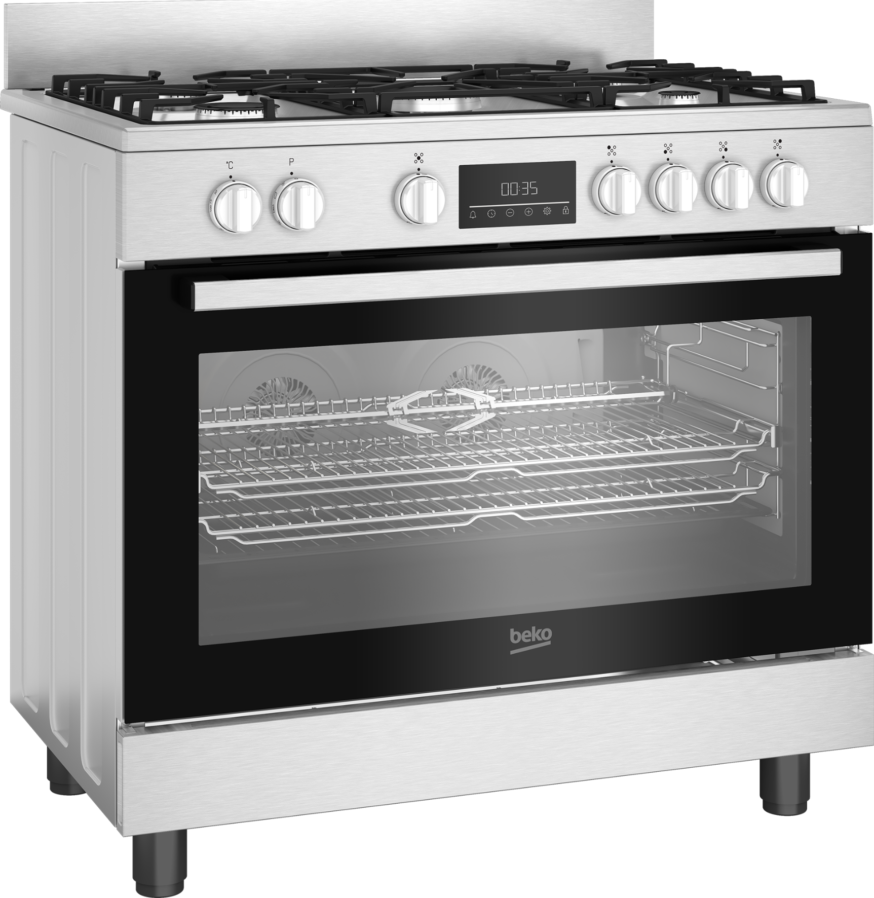 Beko Multifunction Twin Fan Gas/Electric Stove Stainless Steel BGTW11225EX-2