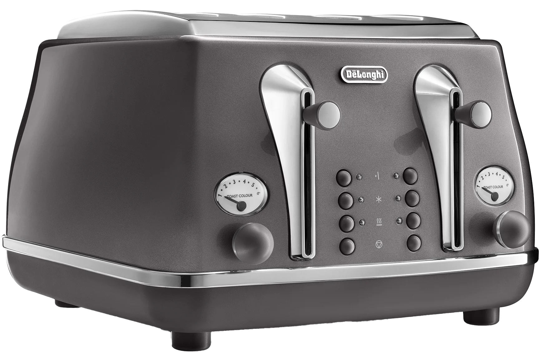 DeLonghi 4 Slice Icona Metallics Toaster Grey CTOT4003.GY-3