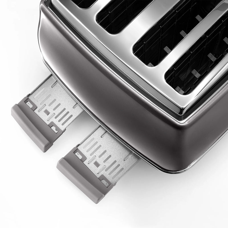 DeLonghi 4 Slice Icona Metallics Toaster Grey CTOT4003.GY-4