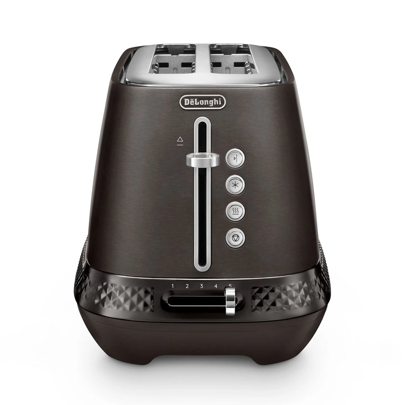 Delonghi Diadema Long Slot 2 Slice Toaster Black Metal CTV3003.BK-1