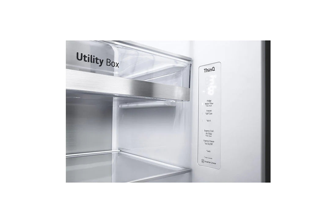 LG 611L Side By Side Fridge Black GC-X257CQFS