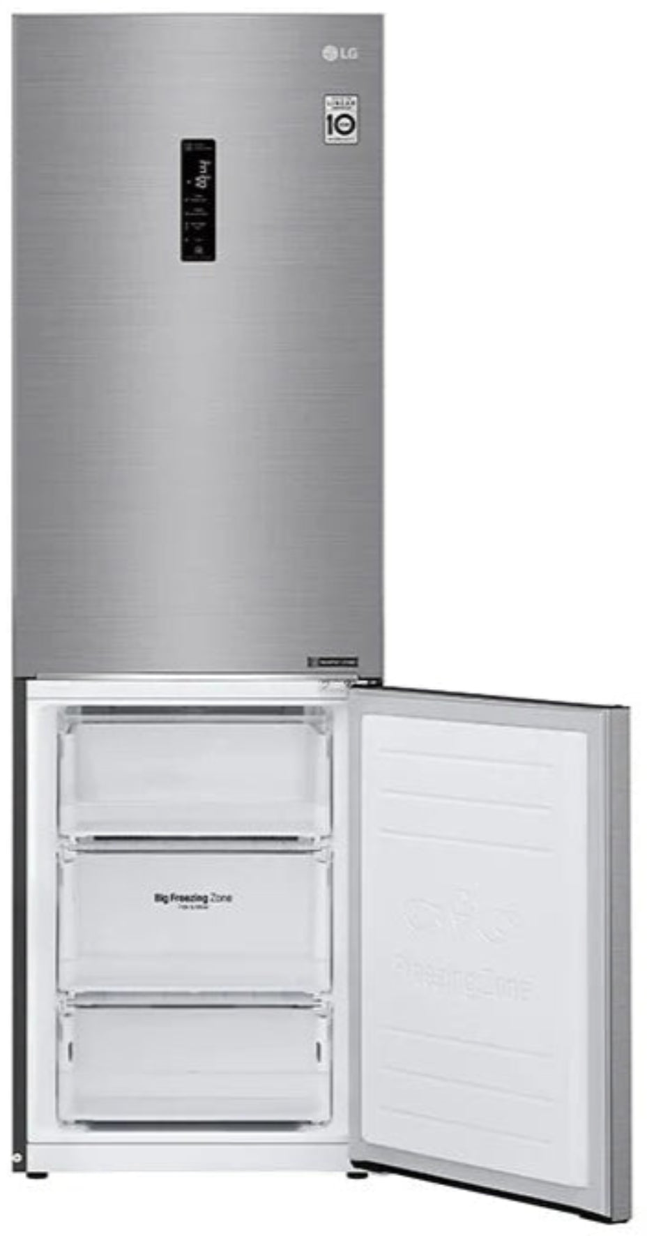 LG 374L Fridge Freezer Platinum Silver GC-B459NLXM