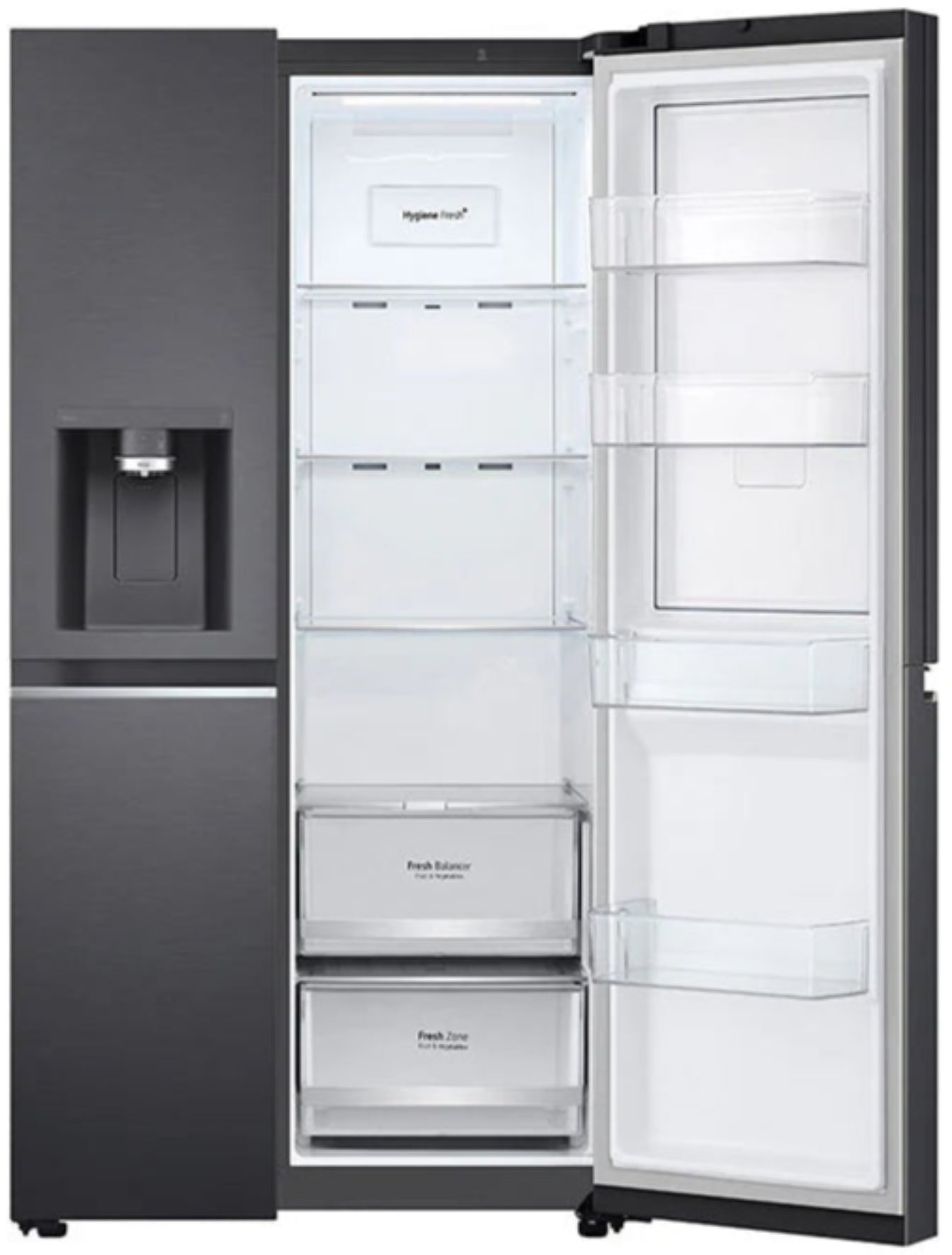 LG 762L Side By Side Fridge Black GC-J307CQFS