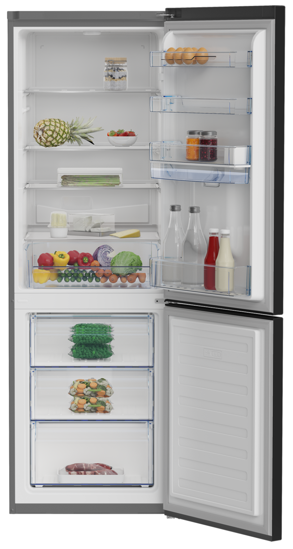 Defy 350L Fridge/Freezer Black DAC652
