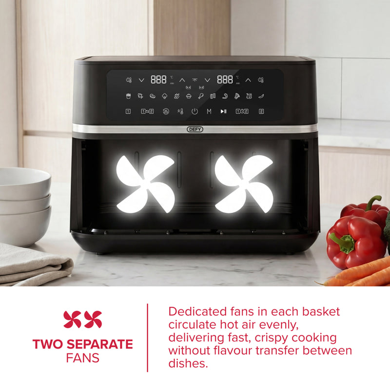 Defy 8.4L Digital Dual Basket Air Fryer DAF6386DBD-6
