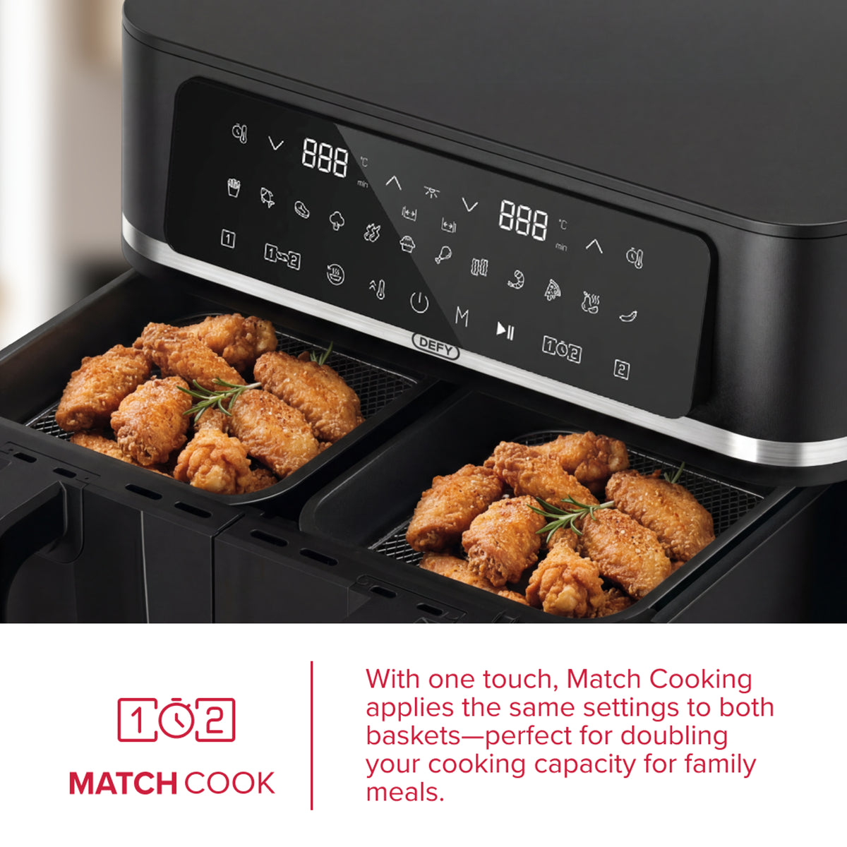Defy 8.4L Digital Dual Basket Air Fryer DAF6386DBD-16