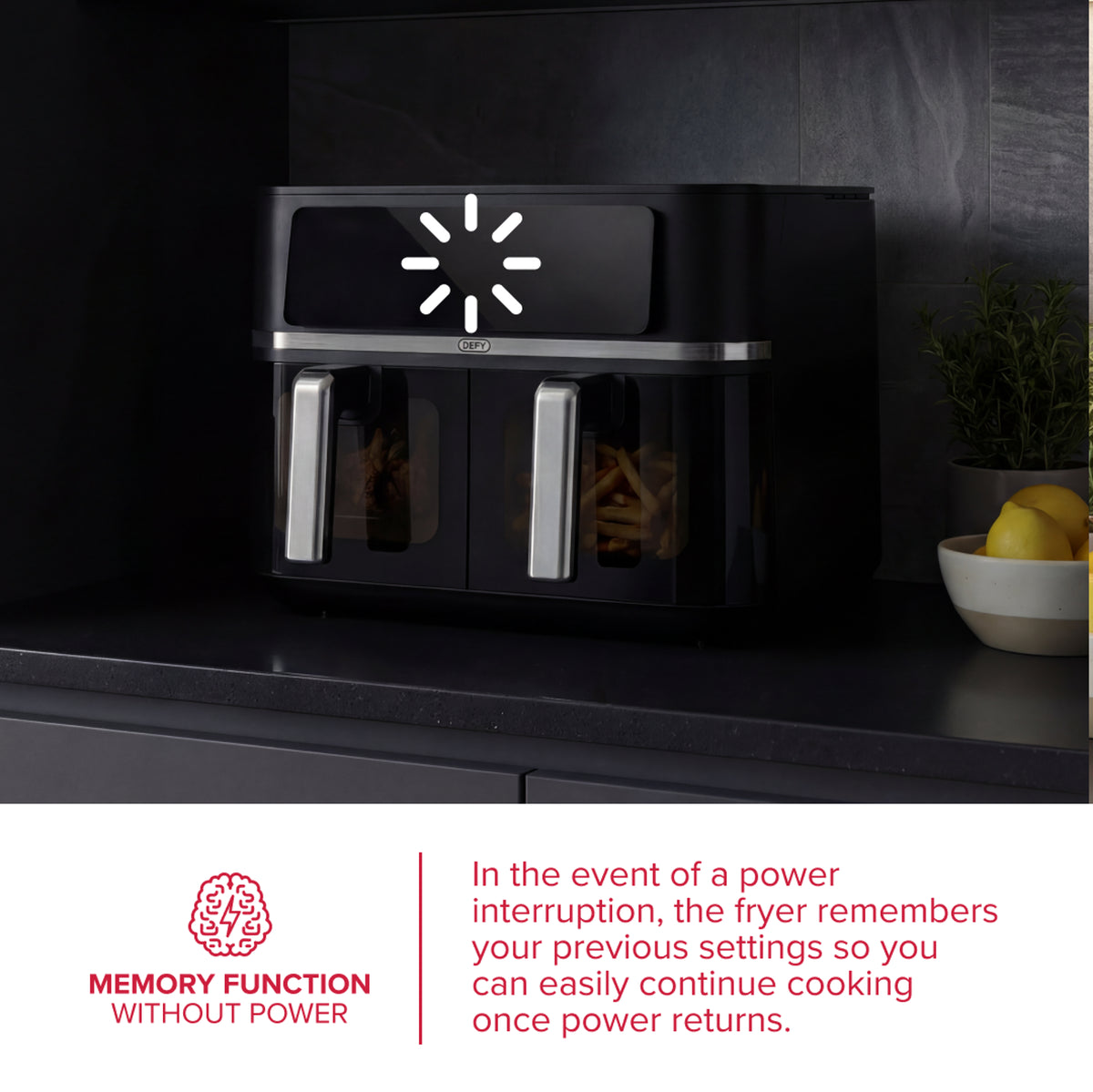 Defy 8.4L Digital Dual Basket Air Fryer DAF6386DBD-9