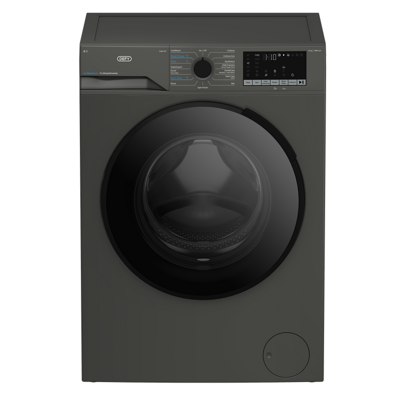 Defy 10kg SteamCure Front Loader Washing Machine Manhattan Grey DAW397-3