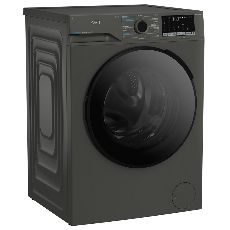 Defy 10kg SteamCure Front Loader Washing Machine Manhattan Grey DAW397-1