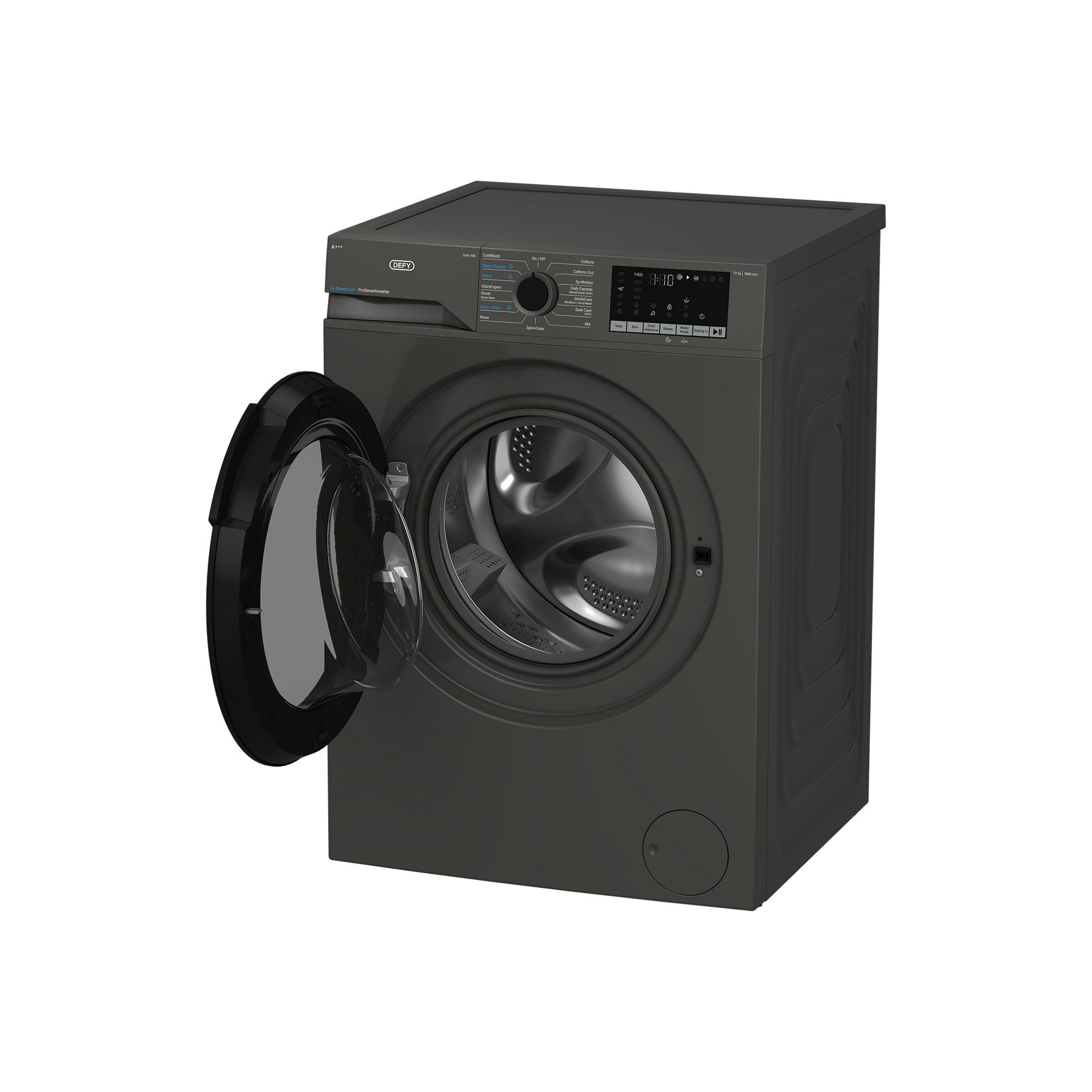 Defy 12kg SteamCure Front Loader Washing Machine Manhattan Grey DAW398-3
