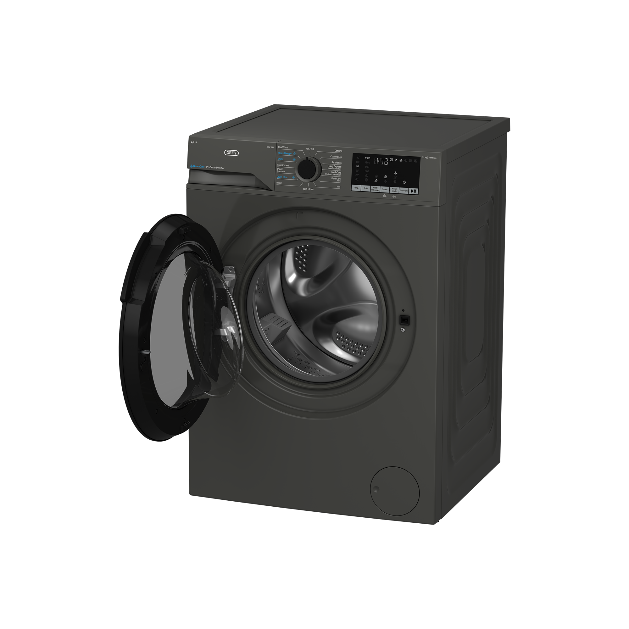 Defy 12kg SteamCure Front Loader Washing Machine Manhattan Grey DAW398