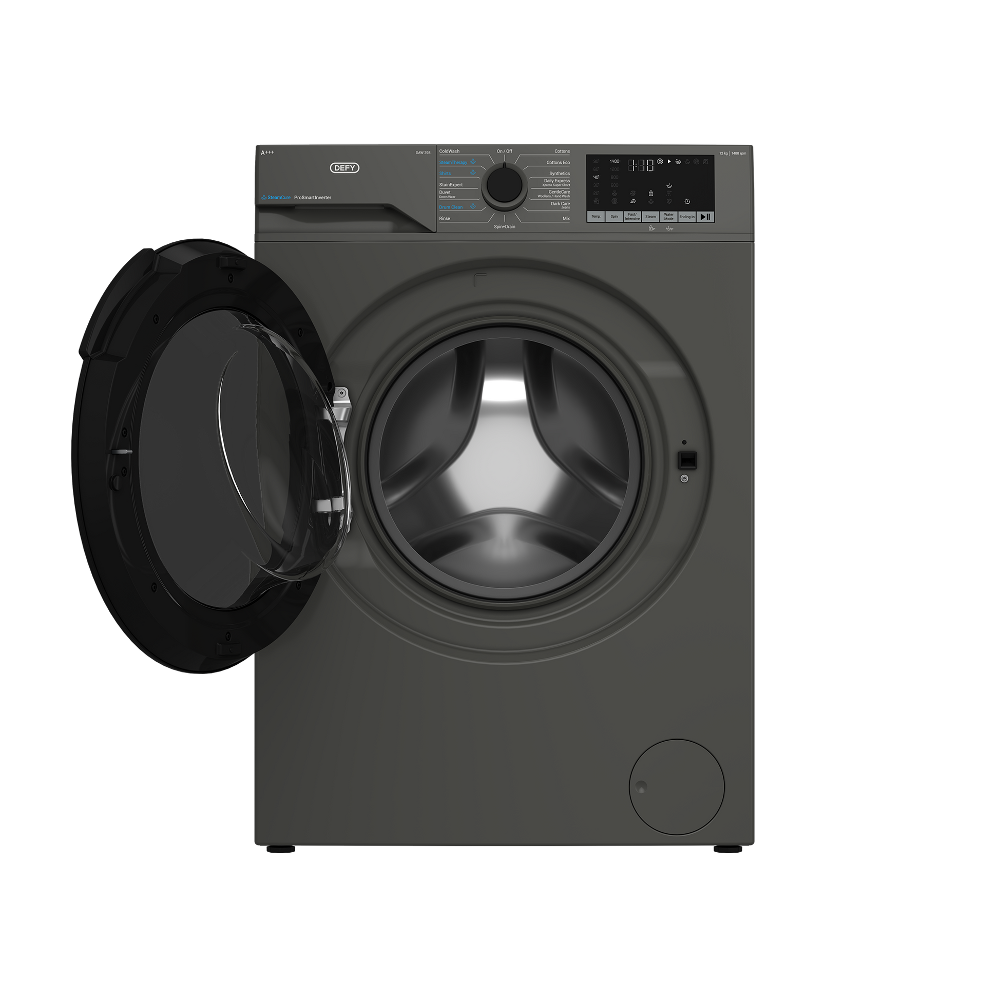 Defy 12kg SteamCure Front Loader Washing Machine Manhattan Grey DAW398-4