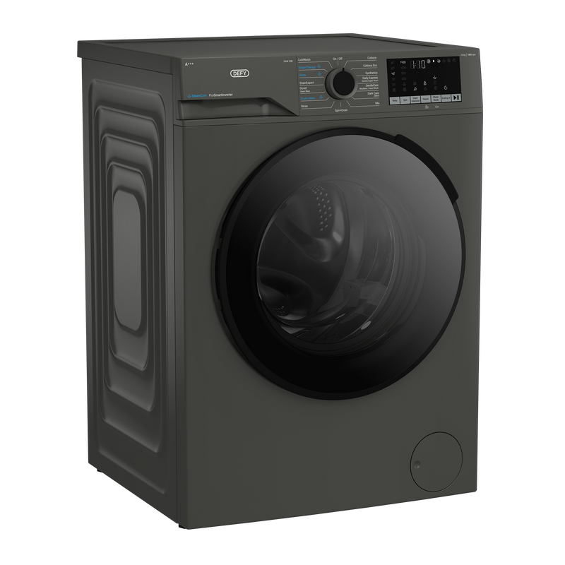 Defy 12kg SteamCure Front Loader Washing Machine Manhattan Grey DAW398-1