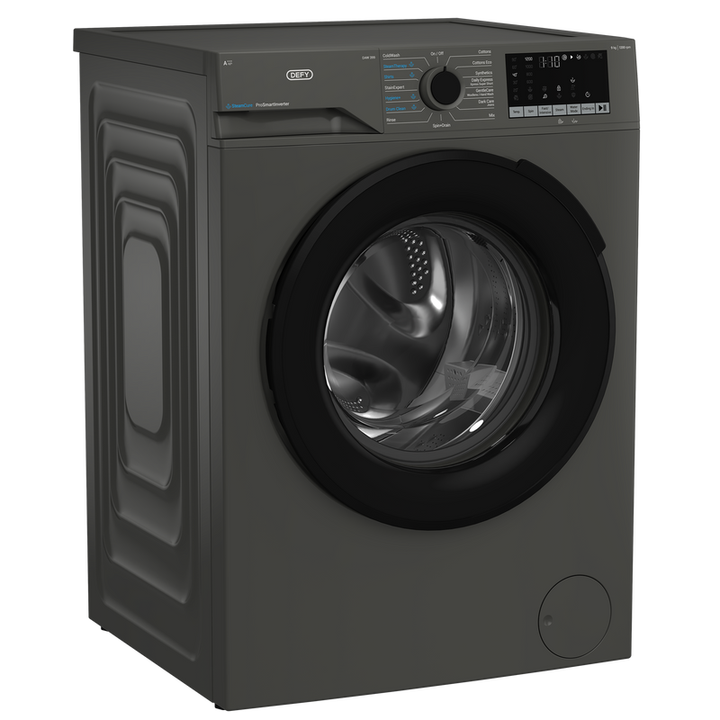 Defy 9kg SteamCure Front Loader Washing Machine Manhattan Grey DAW399-1
