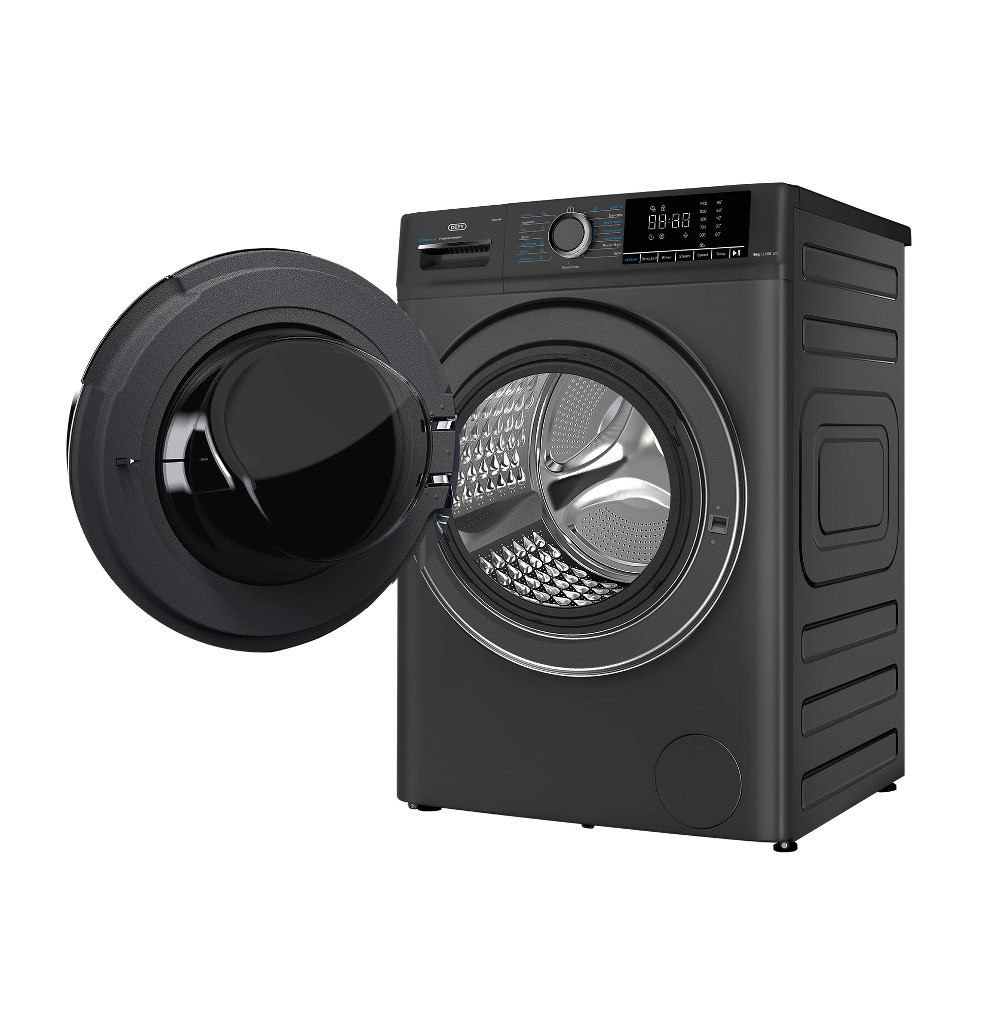 Defy 9kg SteamCure Front Loader Washing Machine Manhattan Grey DAW409-3
