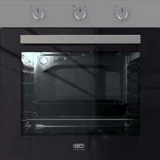 Defy Slimline 60cm Built In Oven Silver Inox DBO487E-1