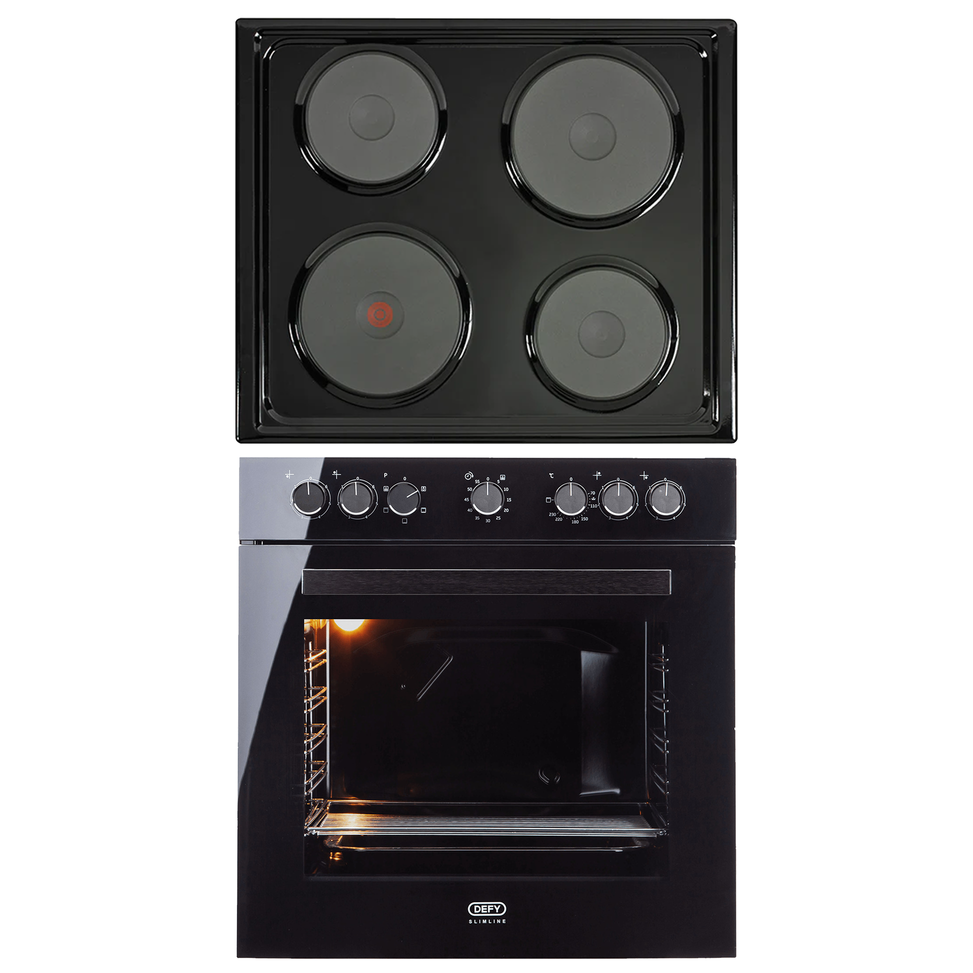 Defy Oven And Hob Set Black DCB822E-1