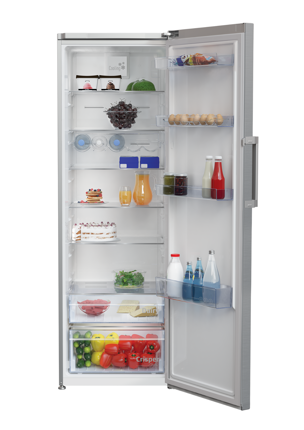 Defy 375L Upright Fridge Stainless Steel DFD448