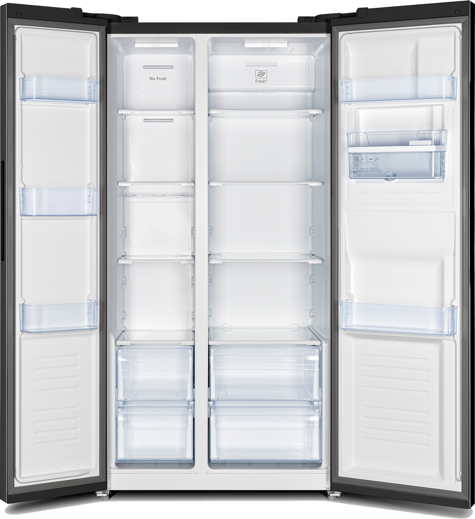 Defy 490L Side By Side Fridge Black DFF456