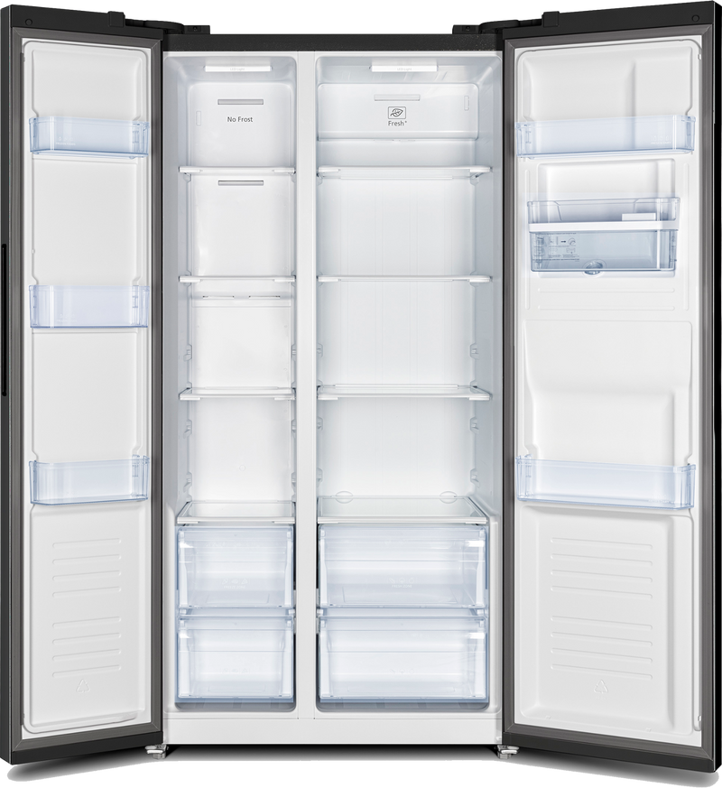 Defy 490L Side By Side Fridge Black DFF456-3