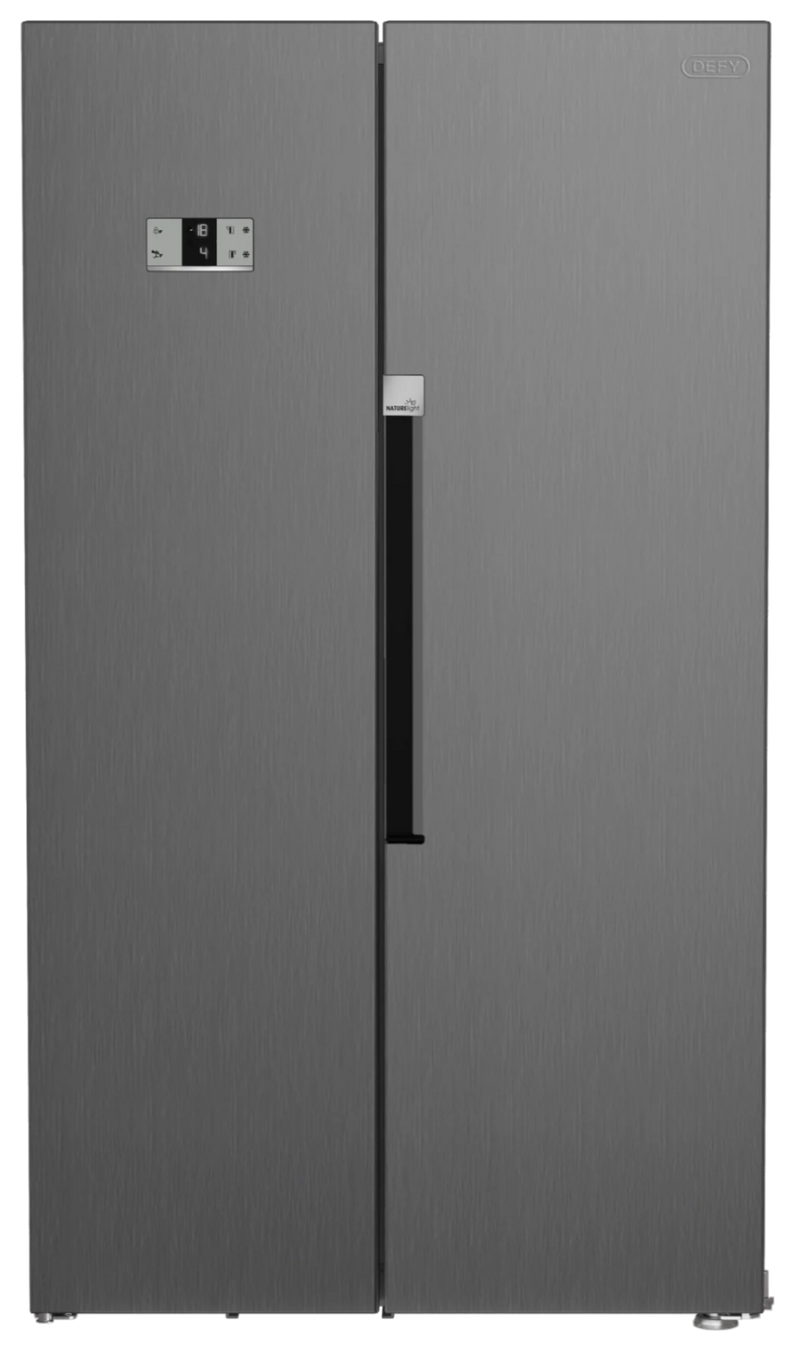 Defy 618L Side By Side Naturelight Fridge Metallic DFF538