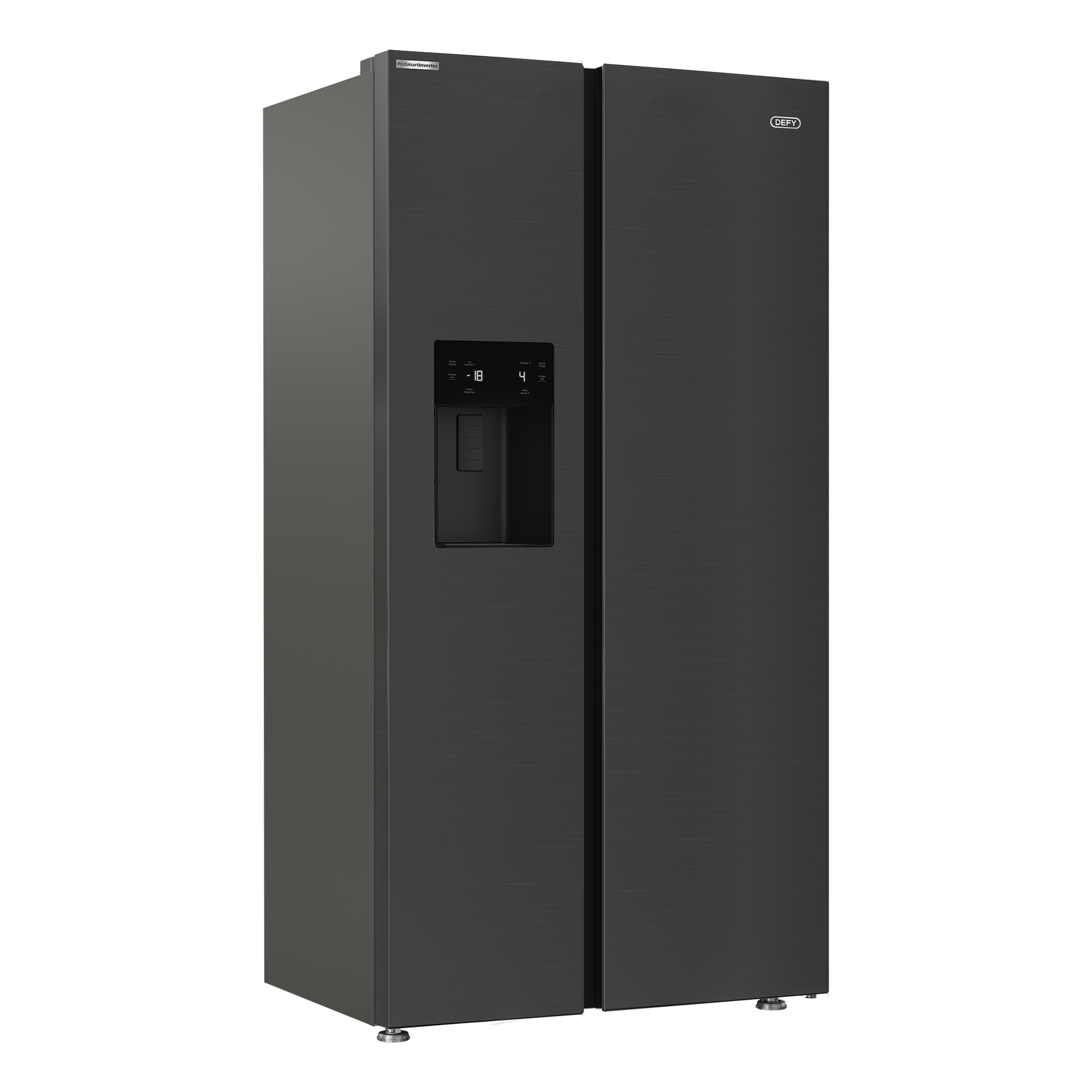 Defy 525L Side-By-Side Door Fridge Black DFF567