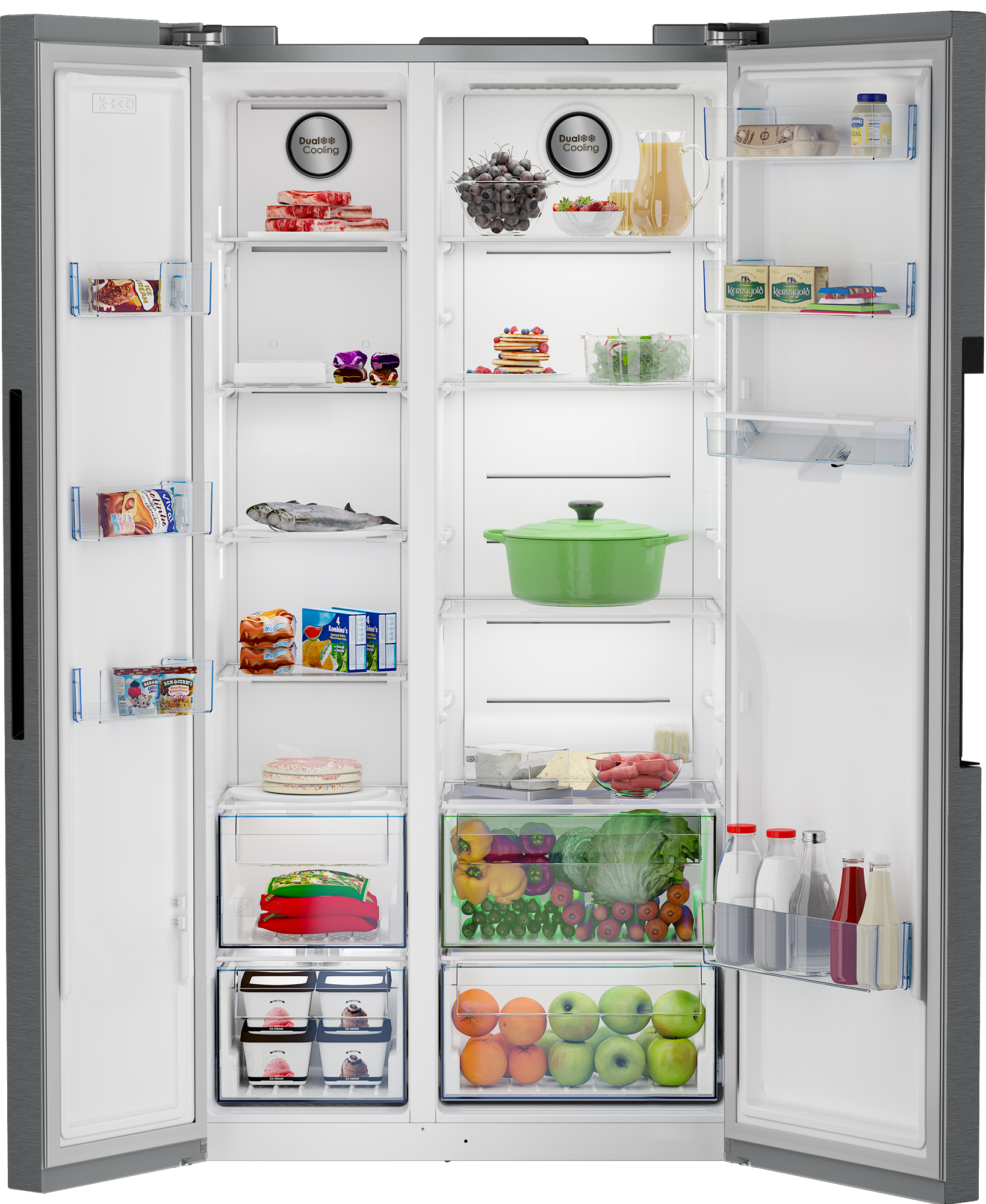 Defy 555L Naturelight Side By Side Fridge Dark Inox DFF647-5