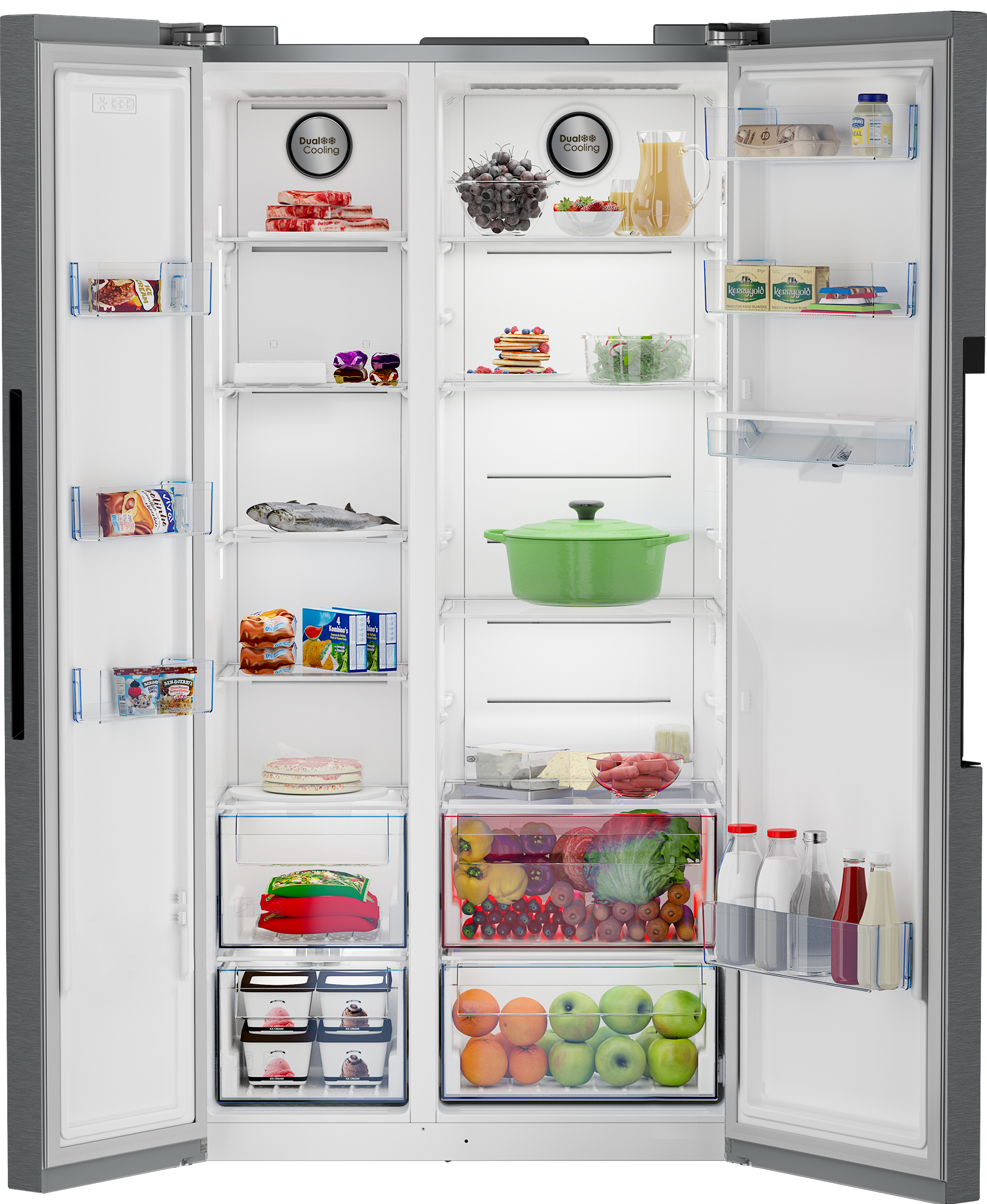 Defy 555L Naturelight Side By Side Fridge Dark Inox DFF647-6