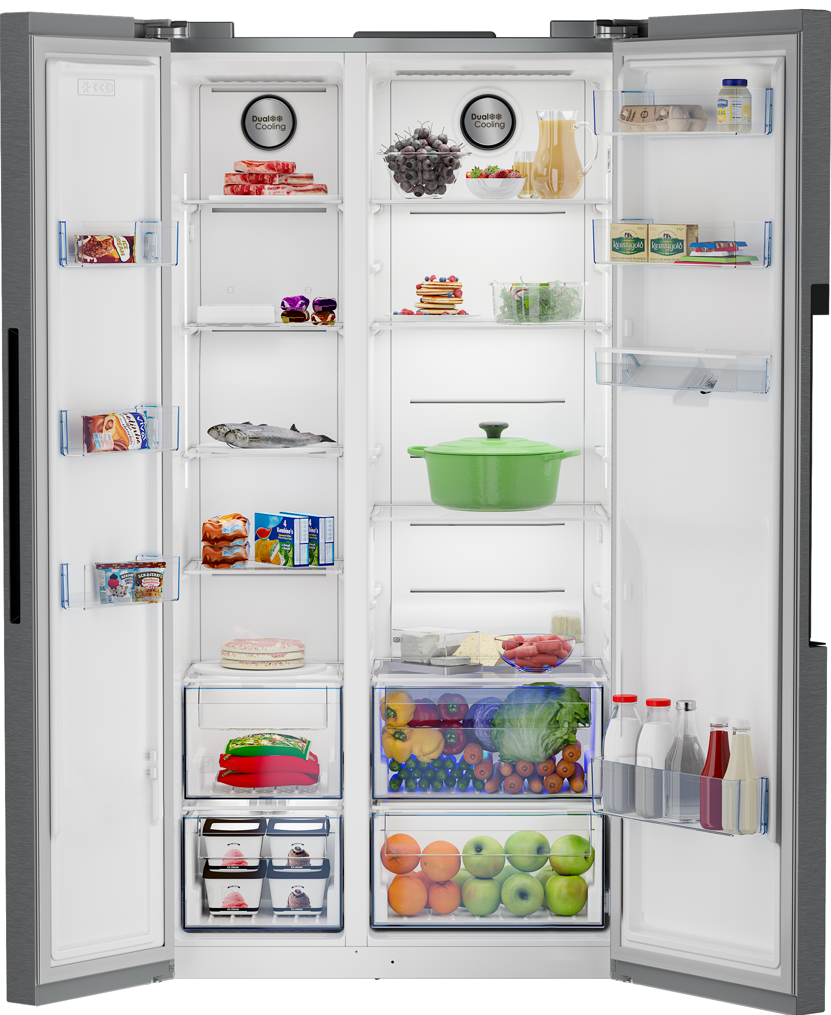 Defy 555L Naturelight Side By Side Fridge Dark Inox DFF647-3
