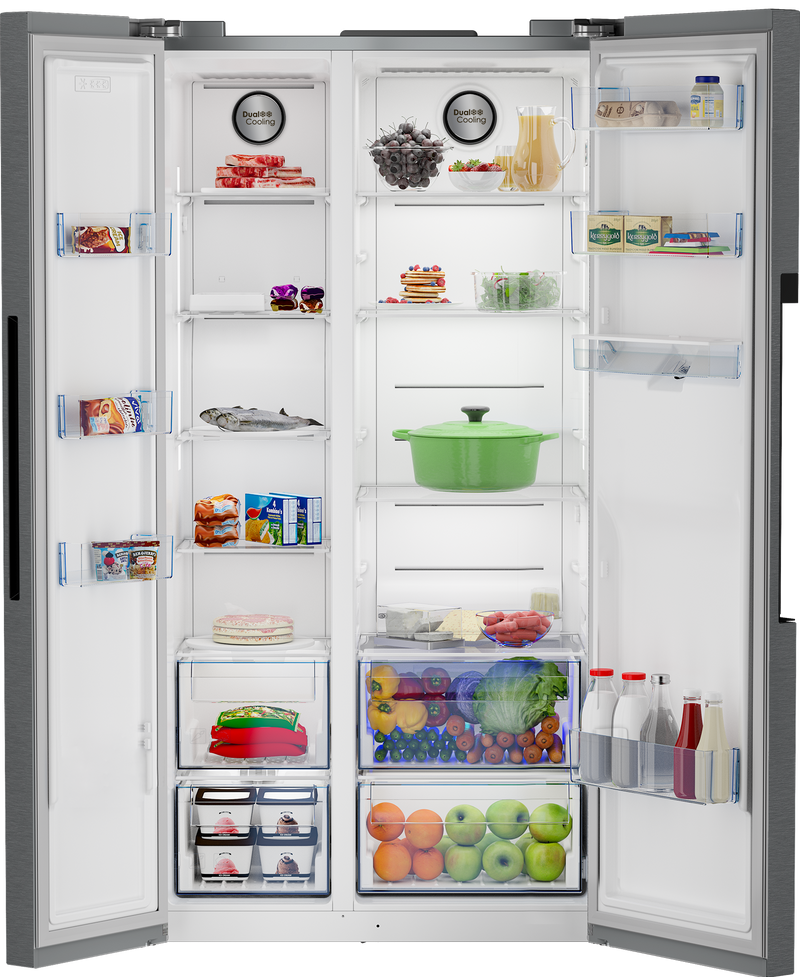 Defy 555L Naturelight Side By Side Fridge Dark Inox DFF647-3