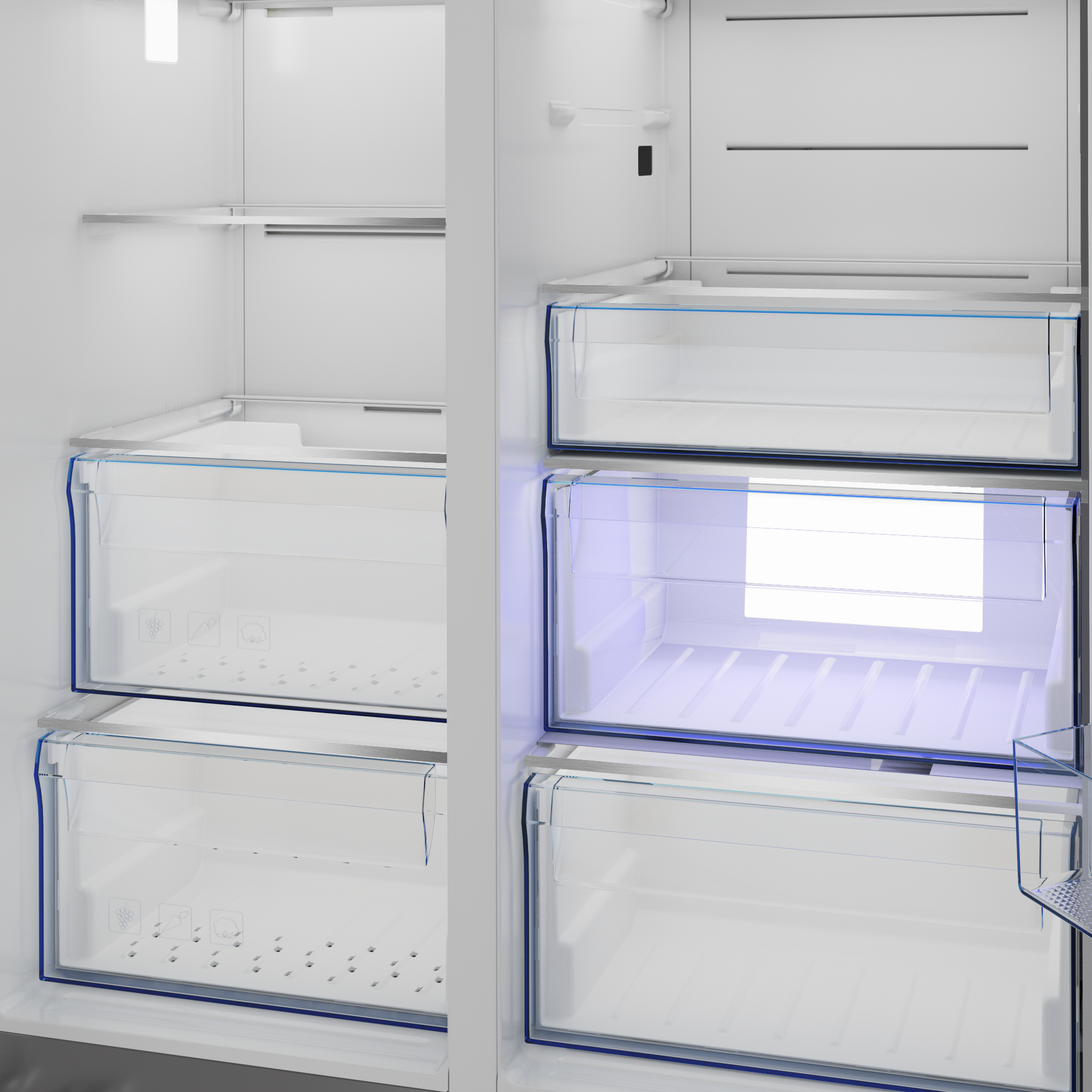 Defy Naturelight 618L Side By Side Door Fridge Dark Inox DFF663-5