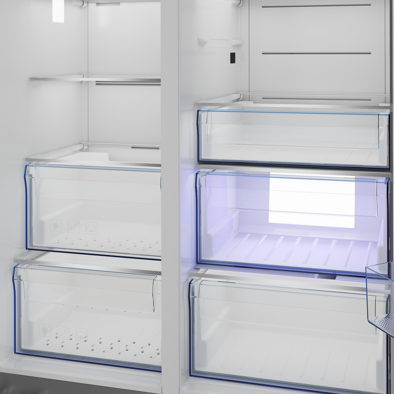 Defy Naturelight 618L Side By Side Door Fridge Dark Inox DFF663-5