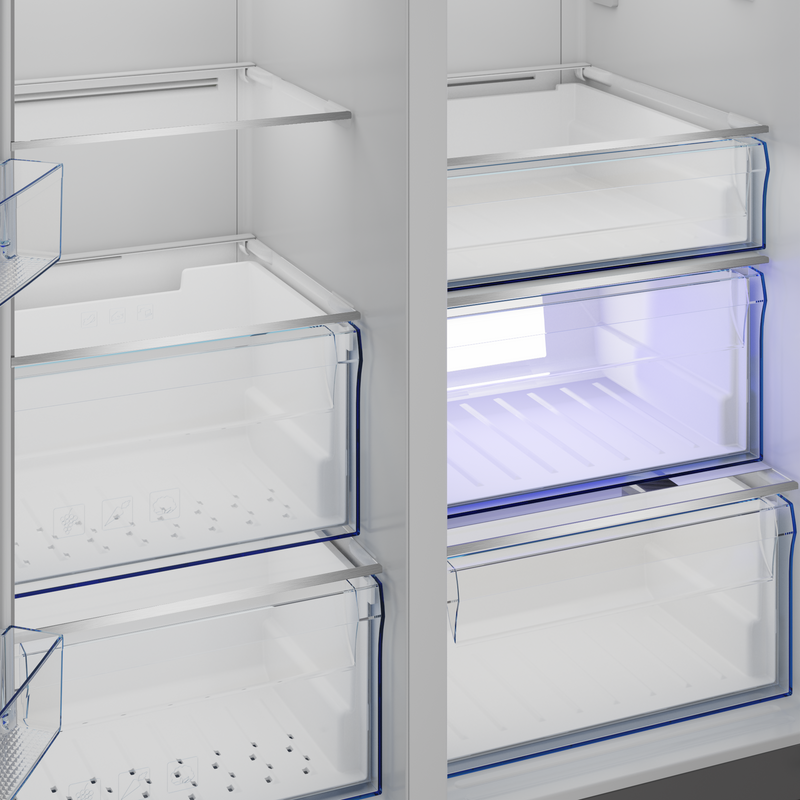Defy Naturelight 618L Side By Side Door Fridge Dark Inox DFF663-6