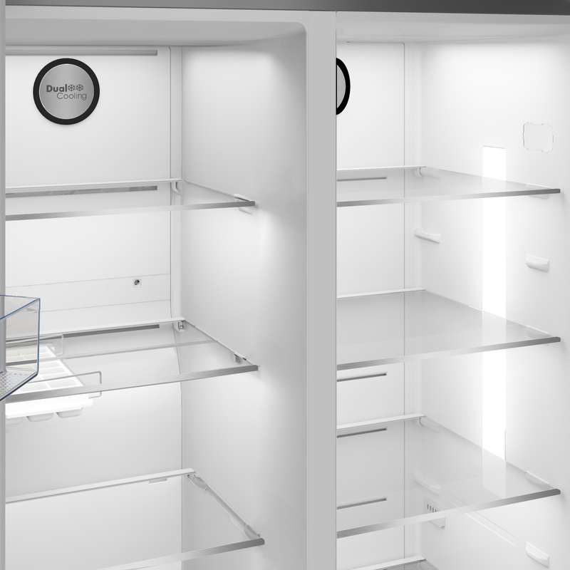 Defy Naturelight 618L Side By Side Door Fridge Dark Inox DFF663-8