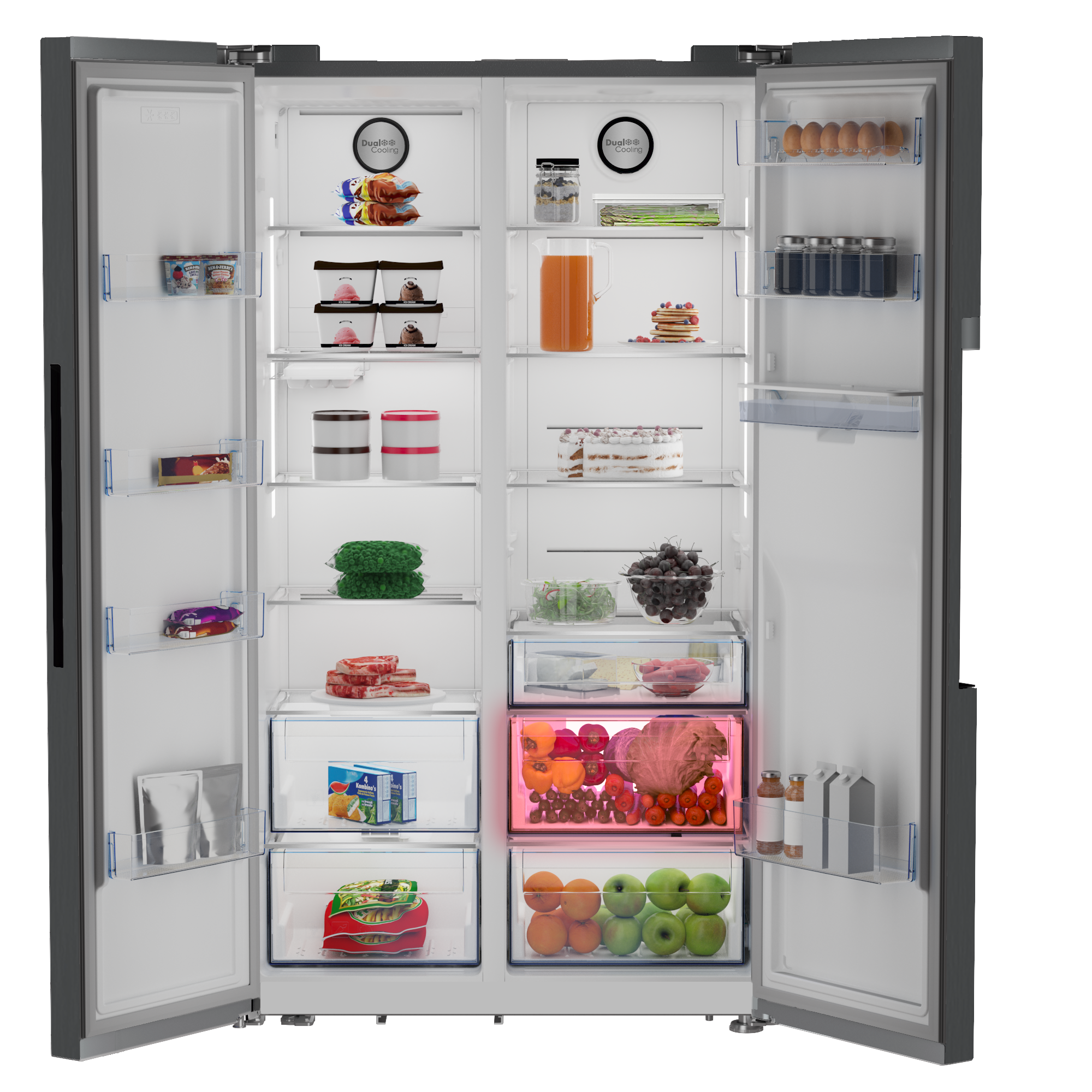 Defy 618L Side By Side Door Fridge Dark Inox DFF663