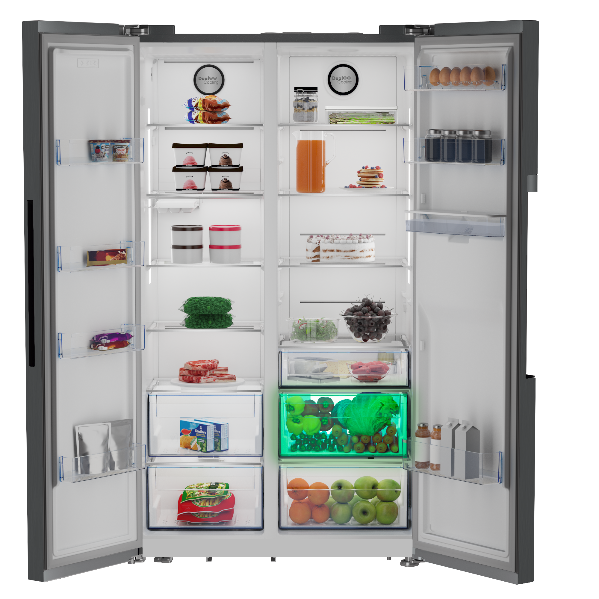 Defy 618L Side By Side Door Fridge Dark Inox DFF663