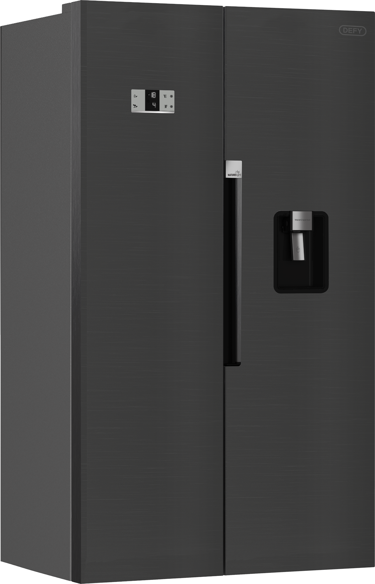 Defy Naturelight 618L Side By Side Door Fridge Dark Inox DFF663-2