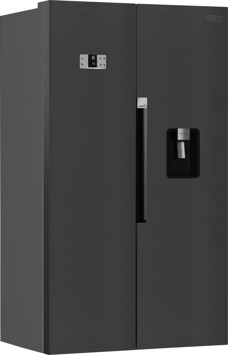 Defy Naturelight 618L Side By Side Door Fridge Dark Inox DFF663