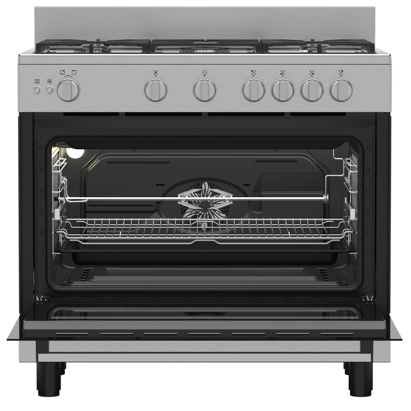 Defy 90cm Full Gas Stove New York Silver Inox DGS90G-2
