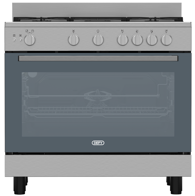 Defy 90cm Full Gas Stove New York Silver Inox DGS90G-1