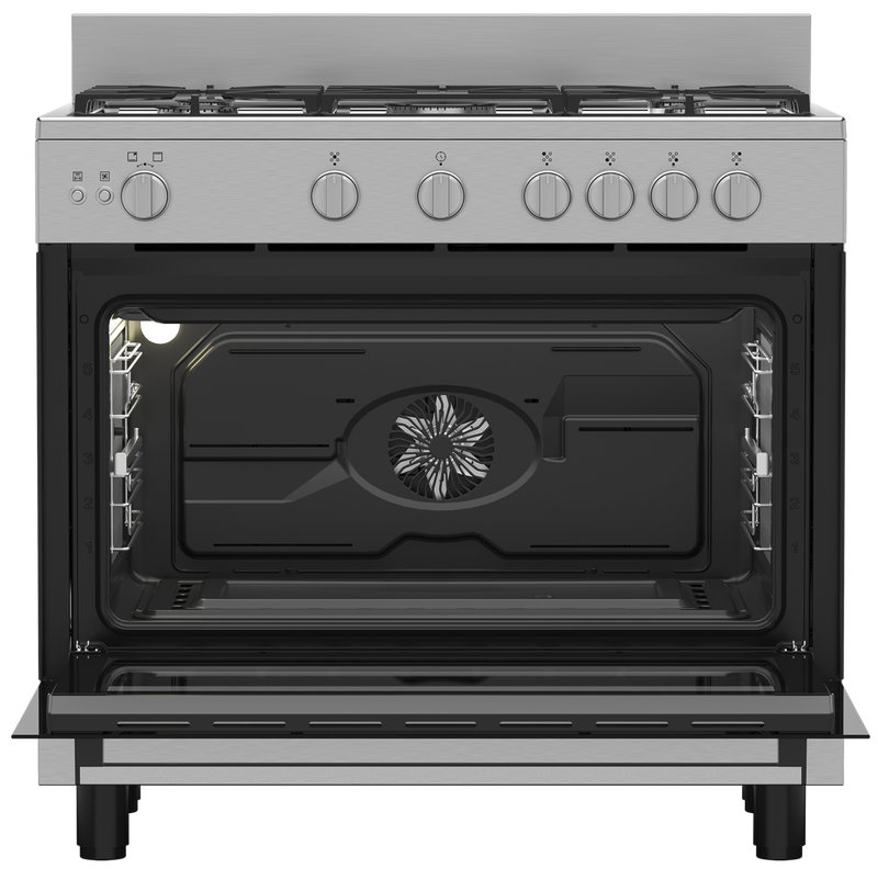 Defy 90cm Full Gas Stove New York Silver Inox DGS90G-3