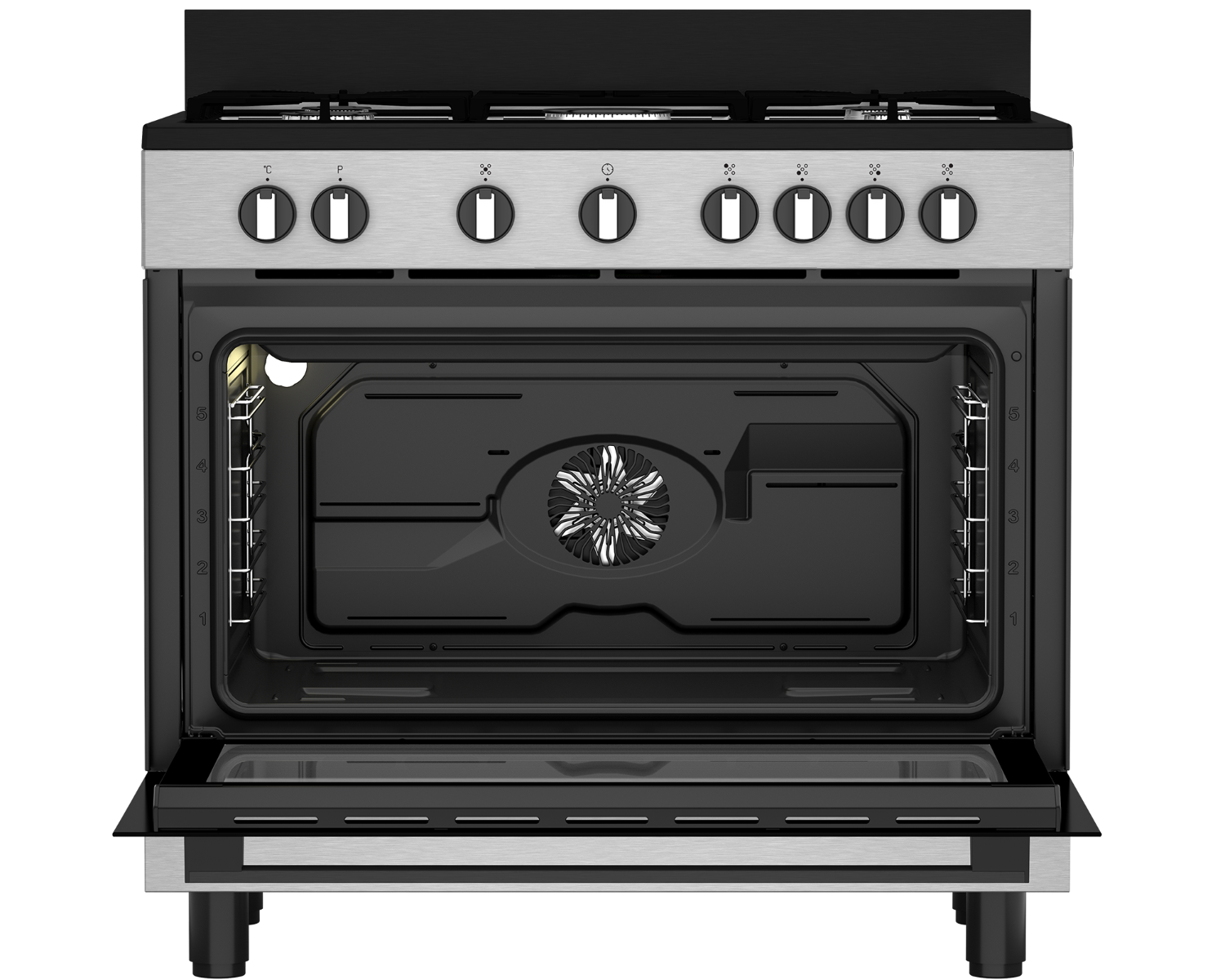 Defy Freestanding Gas/Electric Stove DGS90GEBI-3